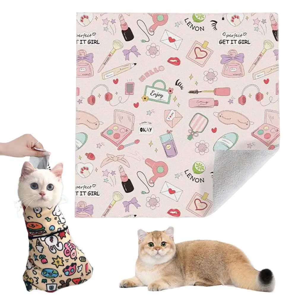 Cat Grooming Wrap Strong Self-Adhesive Cat Restraint Bag Anti-Bite Anti-Scratch Cat Calming Wrap for Medicine Nail Clipping