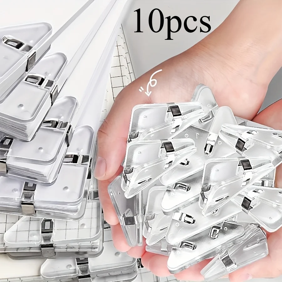 10Pcs Triangle Corner Clips File Paper Clip File Index Photo Clamp Page Holder Stationery Multifunctional Office Desk Organizer