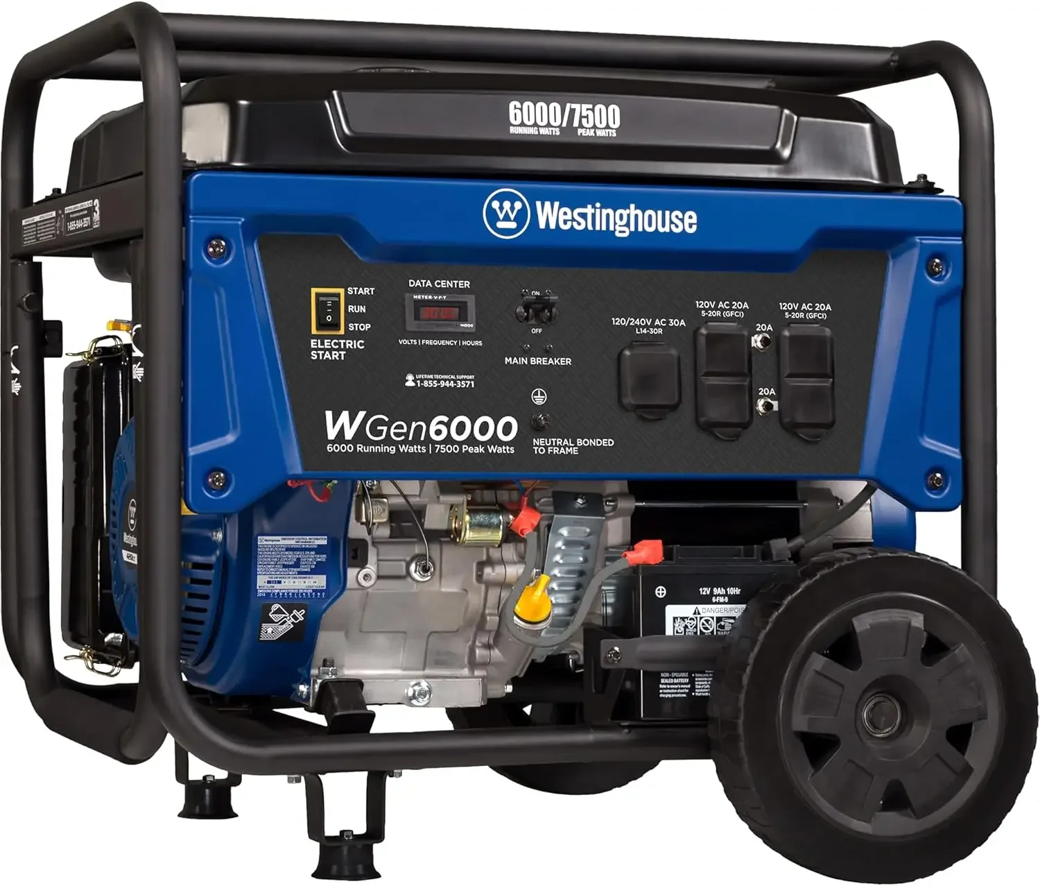 Outdoor Power Equipment 7500 Peak Watt Home Backup Portable Generator, Transfer Switch Ready 30A Outlet, Gas Powered