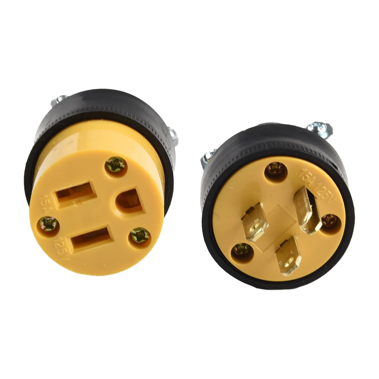 

1 Male & 1 Female 3 Prong Electrical Ends Replacement for Power Tools Rated 125V/15A Quick and Secure Installation