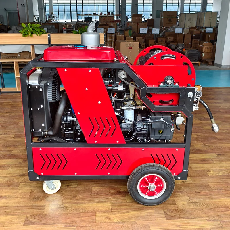 130bar 100lpm Remote Control High Pressure Pipe Cleaning Machine High Pressure Water Jet Drainage Dredging Machine