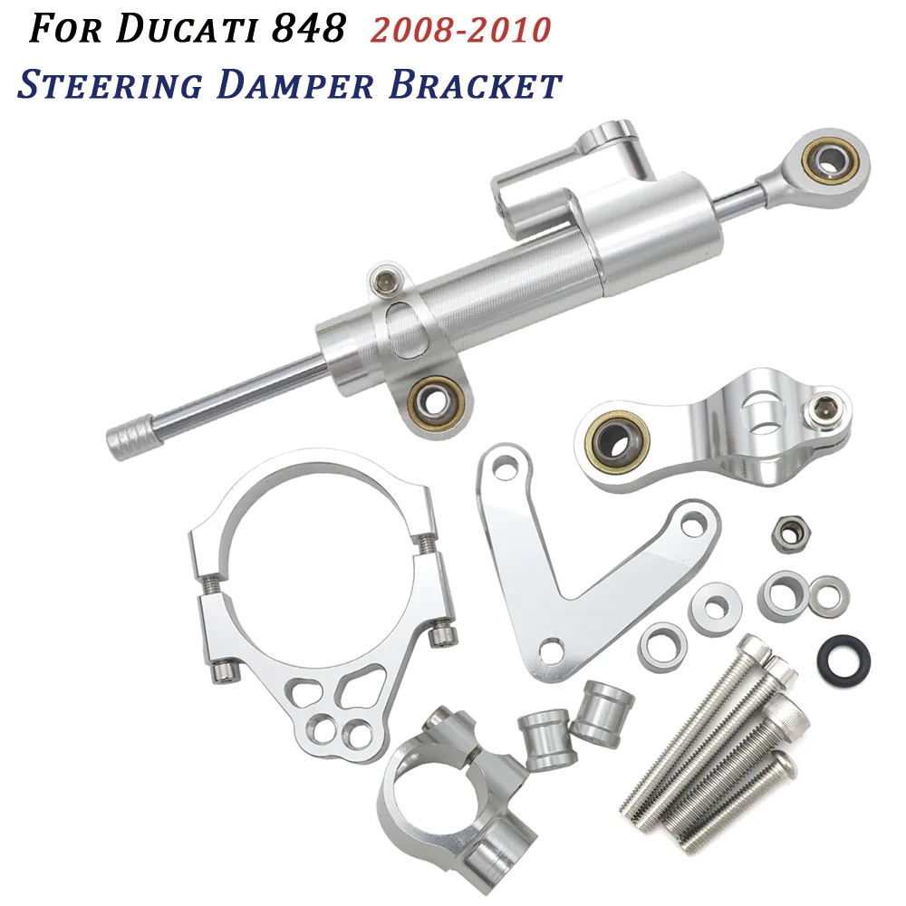 

For Ducati 848 2008-2010 Motorcycle CNC Stabilizer Damper Aluminum Steering Mounting Bracket Kit Handlebar Safety Control