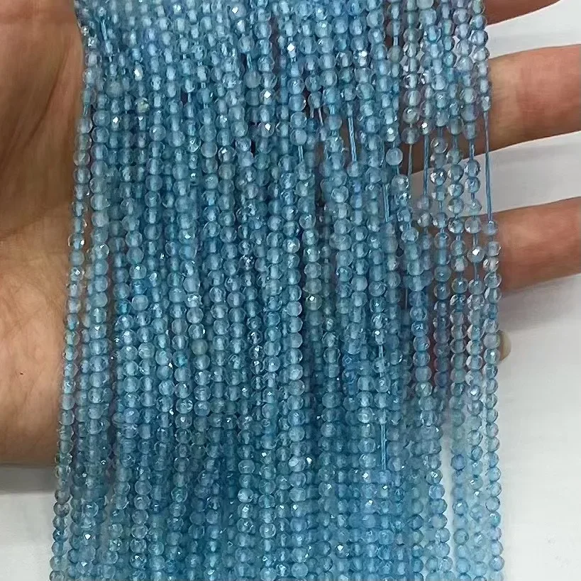 

Новый натуральный синий топаз AAA, граненые круглые квадратные свободные очаровательные энергетические бусины, ювелирные аксессуары для изготовления DiY для оптовой продажи