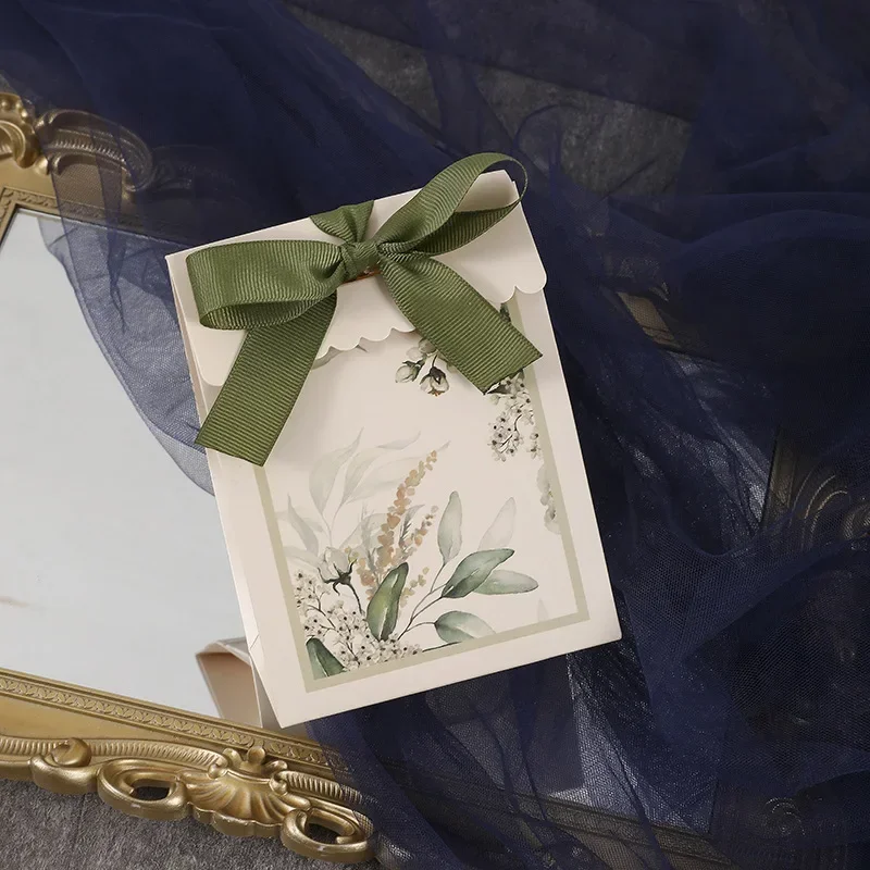 Creative Candy Box Wedding Favor Gifts Packaging Ribbon Pearl Chocolate Cookie Boxes Baby Shower Festive Birthday Party Supplies