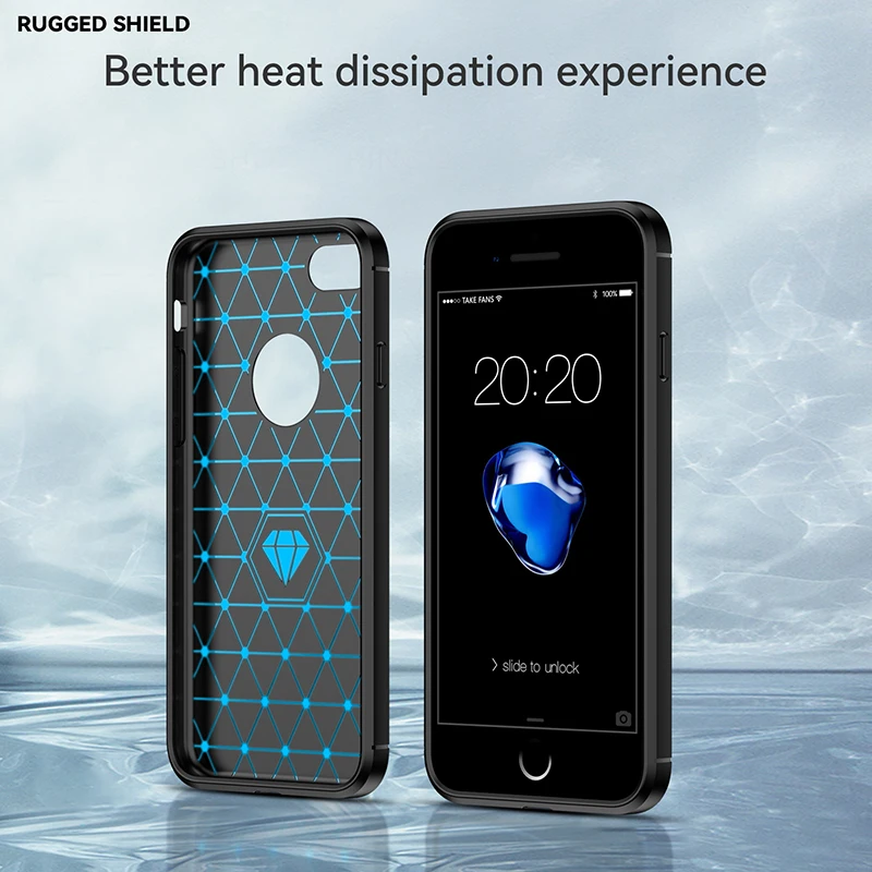 حافظة لهاتف آيفون 6S 7 8 X XS Max Luxury SE3 رفيعة للغاية Apple XR حافظة واقية SE2 من ألياف الكربون الملمس SE4 حافظة ناعمة