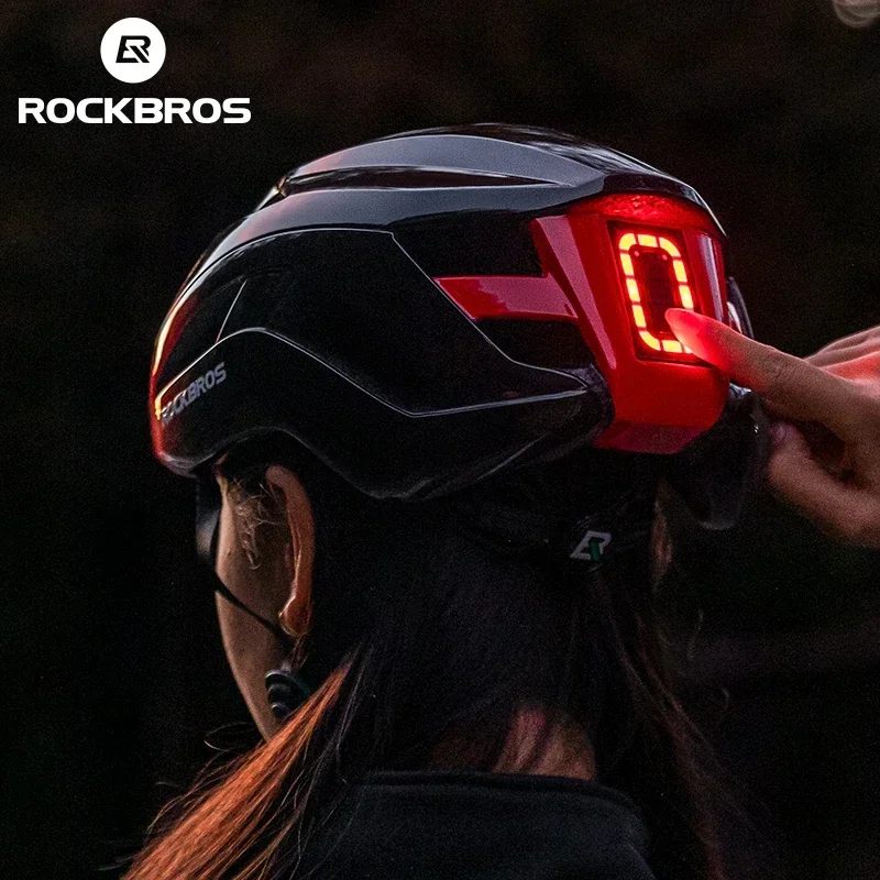 ROCKBROS Bicycle Light Helmet Type-C Charging Cycling Helmet Rechargeable Adjustable MTB Safely Mountain Road Scooter Helmet