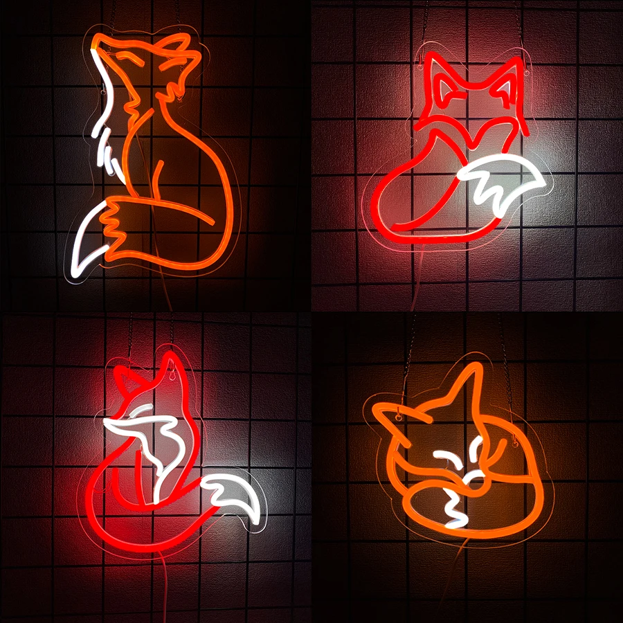 Fox Series Neon Sign For Wall Decor,Led Neon Light For Bedroom,Living Room,Game Room Decor,Office,Classroom,Gift For Friends