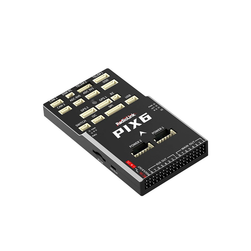 RadioLink PIX6 Open-source Flight Controller FC 16CH Output Dual-Gyro Built-in for Fixed-wing Copters Helicopter Car Boat Part
