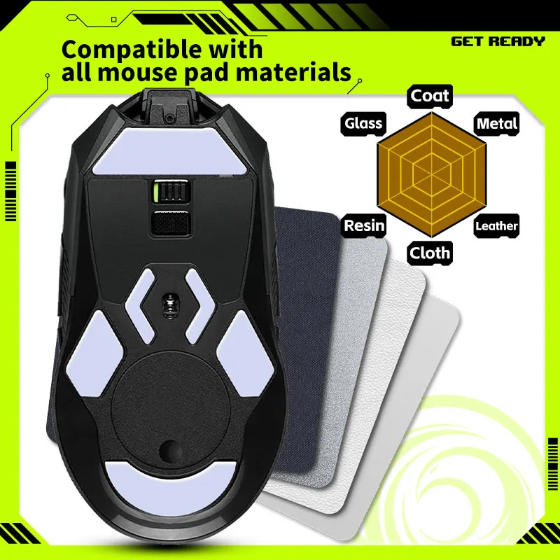 TALONGAMES-Patins de mouse borda curva personalizados cinza claro para logitech G903, substituição de pés leves, 2 conjuntos