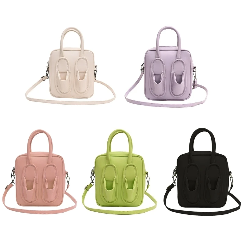 2023 Nieuwe Vrouwen Kleine Messenger Bag Student Schoudertas Grappige Slippers Crossbody Tas Eenvoudige Boekentas Handtas voor