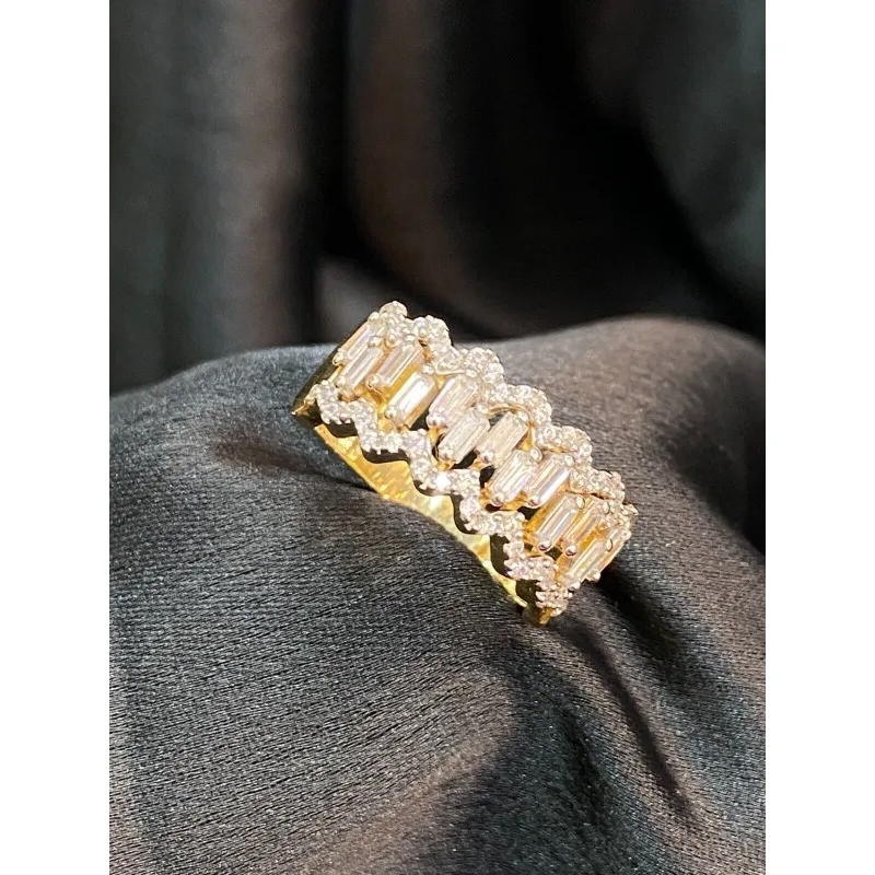Solid 925 Sterling Silver Ring Fully Set with Moissanite Festive Gift Ideal for Any Occasion