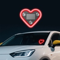 2pcs Solar-Powered Heart Shaped LED Car Ambient Lights - Waterproof Outdoor IP65 Waterproof Rating Pink, Blue, Red Accessories
