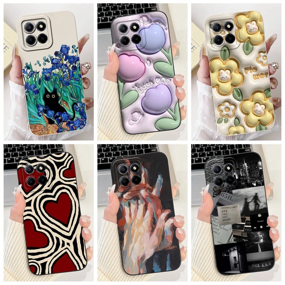 For Honor X8b Case Full Cover Popular Flower Shockproof Silicone Soft Matte Funda on For HonorX8b LLY-LX1 LLY-LX2 LLY-LX3 Bumper