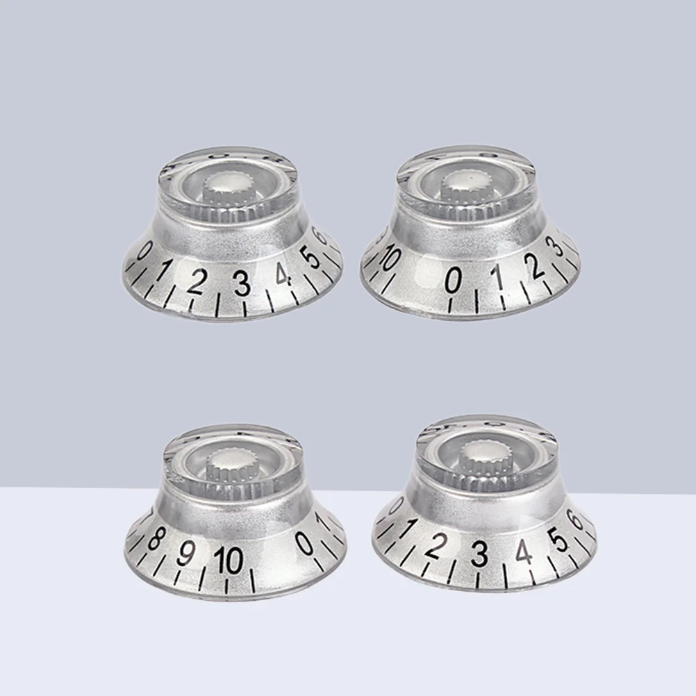 4 Pcs Guitar Amplifier Knobs AMP Silver Skirted Volume Tone Control amplifier cap guitar accessory amp knobs