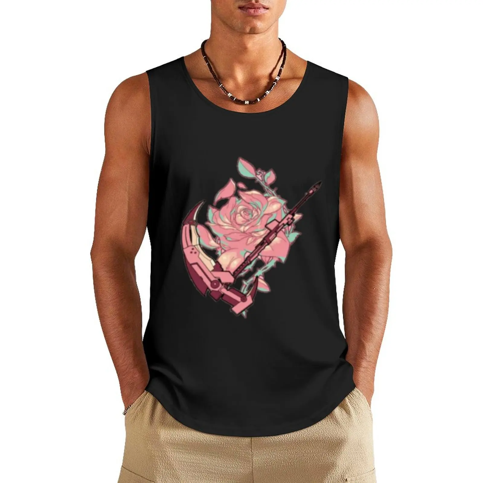 C r e s c e n t r o s e f l o w r Tank Top Herren Sport T-Shirt Herren bekleidung Marken Sport kleidung für Herren