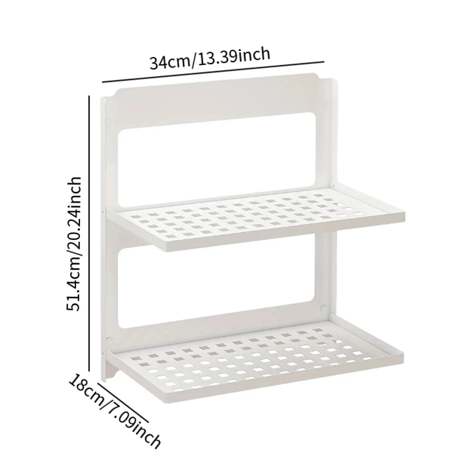 Foldable Hanging Wall Shelf White Iron Organizer Multi Scene Folding Shelf for Bedroom Kitchen Garage