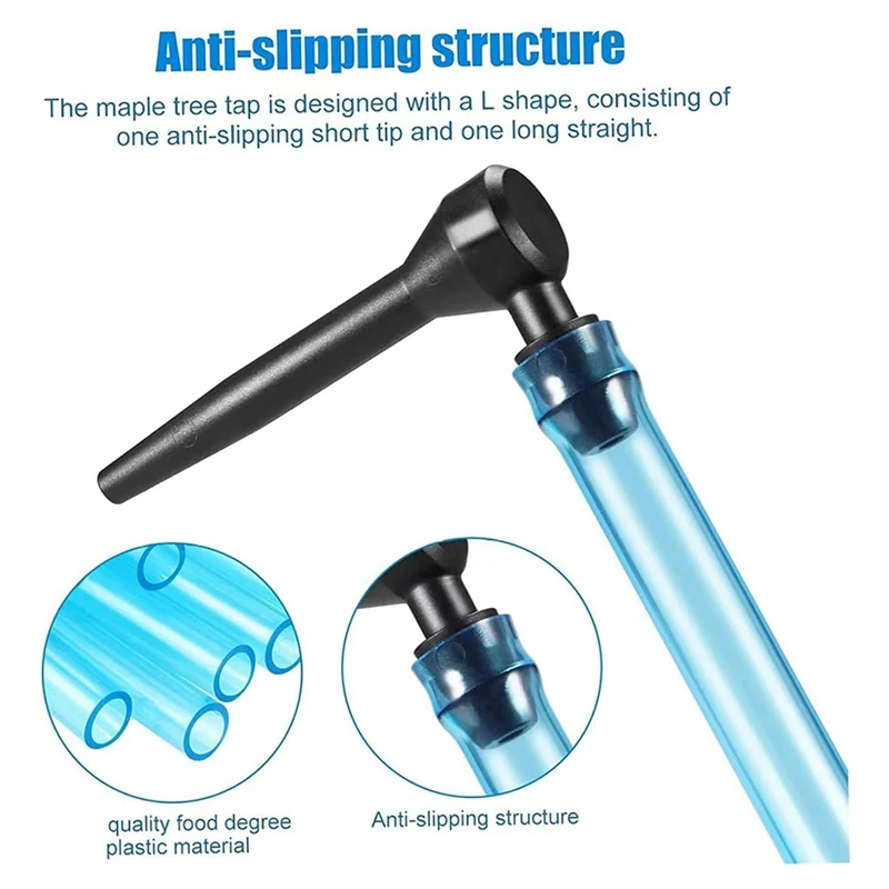 Juego de 12 grifos de jarabe de arce con tubos de 24 pulgadas, suministros de jarabe de arce, Kit de roscado de jarabe de arce antideslizante de grado, grifos de árbol en forma de L duraderos