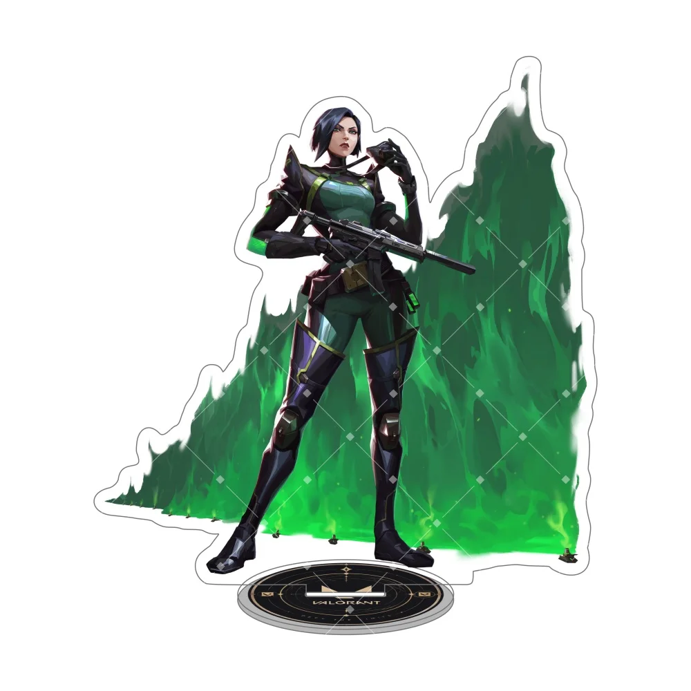 Anime Game VALORANT 15CM Acrylic Stand Figure Jett Sage Reyna Killjoy Cypher Omen Desk Decor Toys Gifts for Gaming Fans Keychain