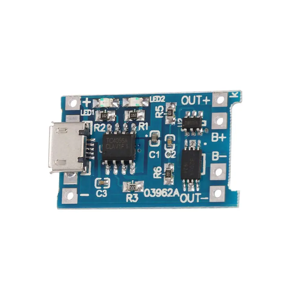 

Two-in-one 5V 1A 2A PCB BMS Micro USB 3.7V Lithium Battery Charger Module Protection Board