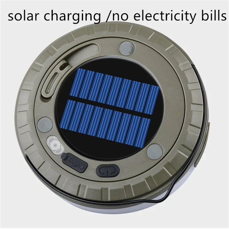 Solar Lights Outdoor Camping Light 10meter String Light Outdoor Tent Light RGB Atmosphere Light LED Flashlight with Hook ๏ปฟ