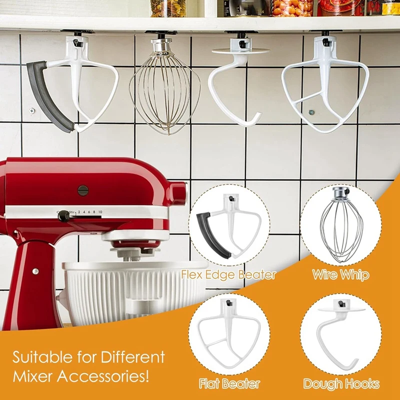 Stand Mixer Attachment Holders, 4 Pack Food Mixer Accessories Hooks For Kitchenaid All Stand Mixer Attachment