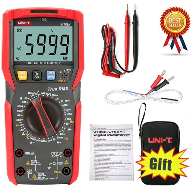 UNI-T UT89X UT89XD Professional Digital Multimeter True RMS NCV 20A Current AC DC Voltmeter Capacitance Resistance Tester