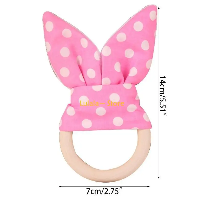 Y4QA عضاضة خشبية لحديثي الولادة لعبة أطفال تفاعلية هدية للرضع من مونتيسوري