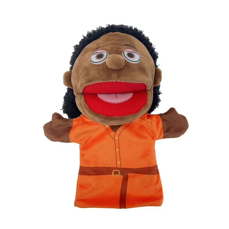 ตุ๊กตาของเล่นสำหรับครอบครัวเพื่อการเรียนรู้ของเด็กน่ารัก boneka Jari Tangan ด้วยมือตุ๊กตาคอสเพลย์พี่ชายน้องสาว