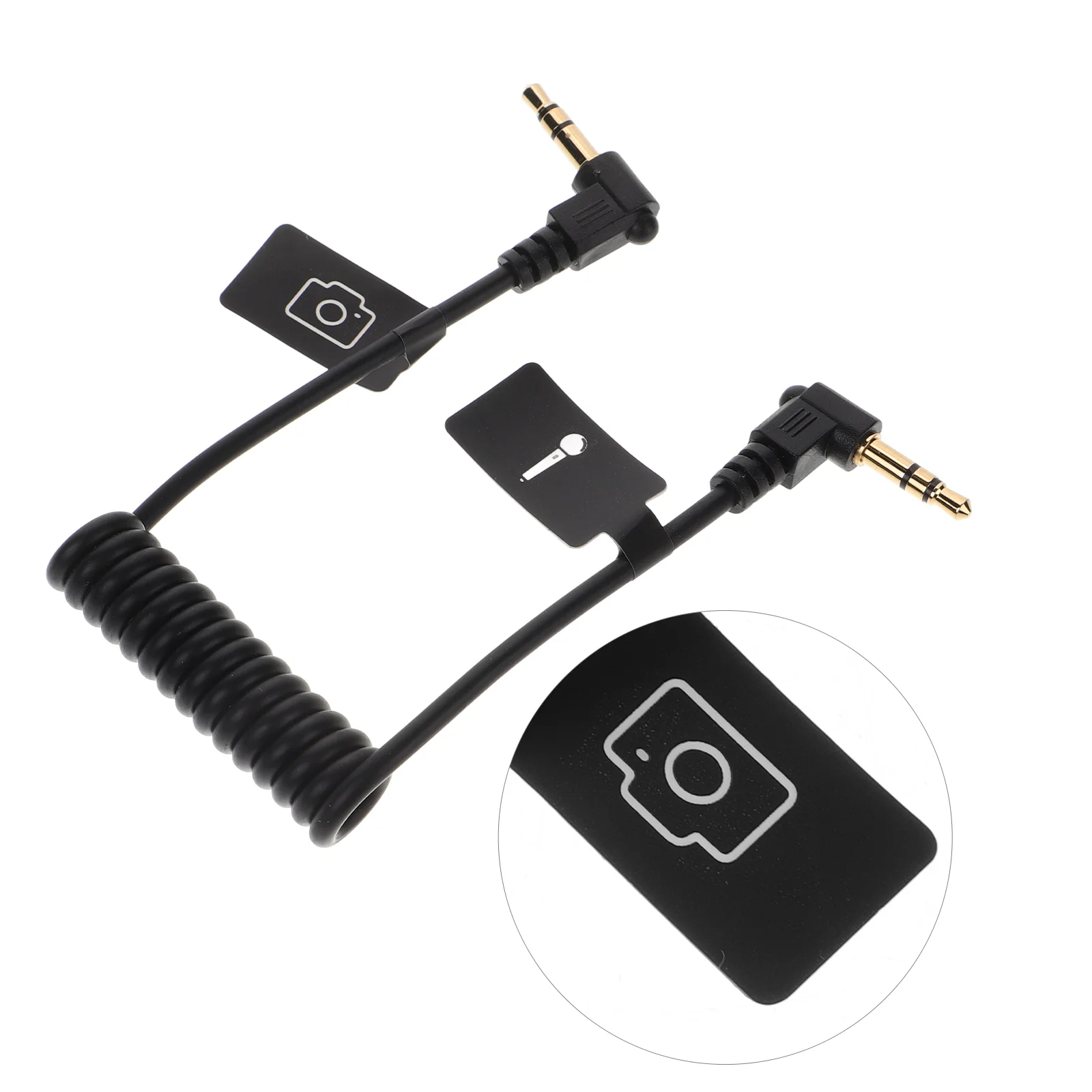 2 Pcs Mobile Phone Microphone Cable 35mm TRS to TRRS Adapter Lavalier Stereo 90 Degree Elbow Audio Copper Core 35trs