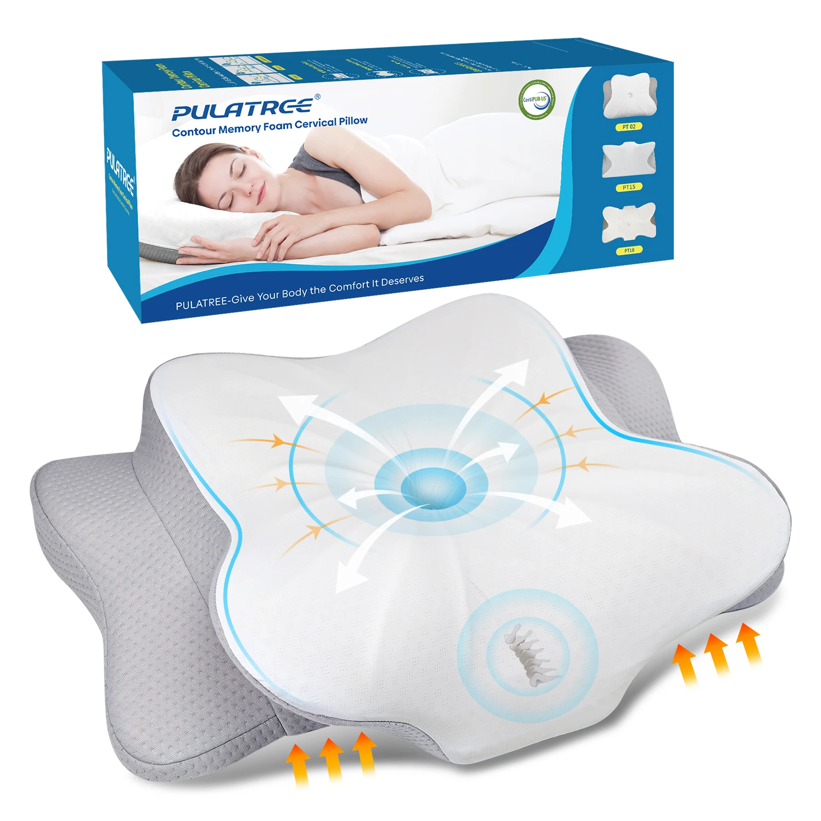 

New Odorless Orthopedic Ergonomic Pillow Memory Foam Breathable Inner Cover Relaxing Cervical Slow Rebound