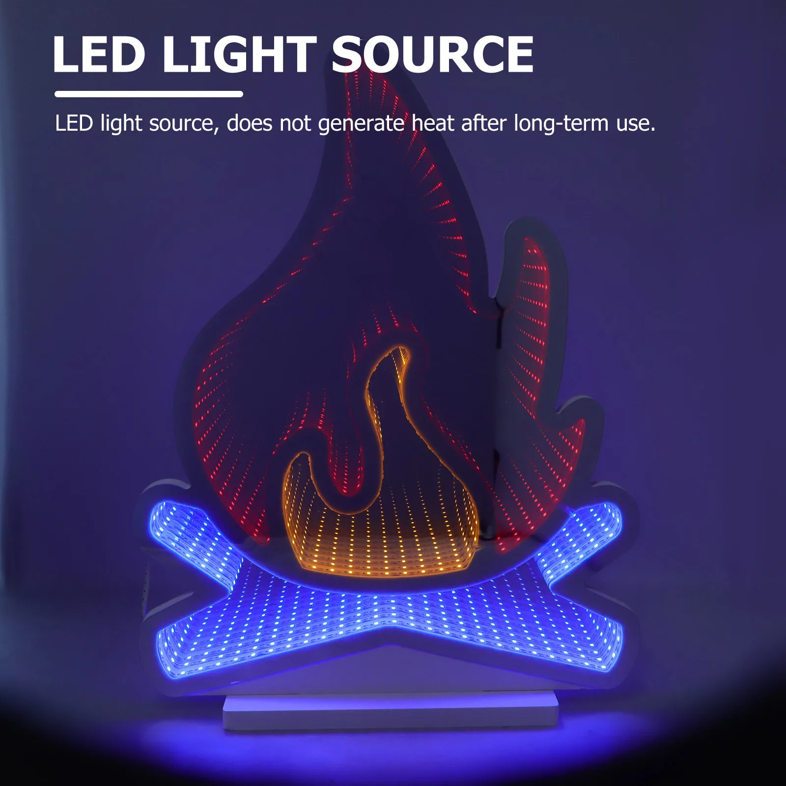 ضوء لهب نيون ثلاثي الأبعاد - مصباح تأثير حريق LED على الوجهين - ضوء ليلي لهب اصطناعي يعمل بمنفذ USB لغرفة النوم وديكور المنزل والحفلات #2