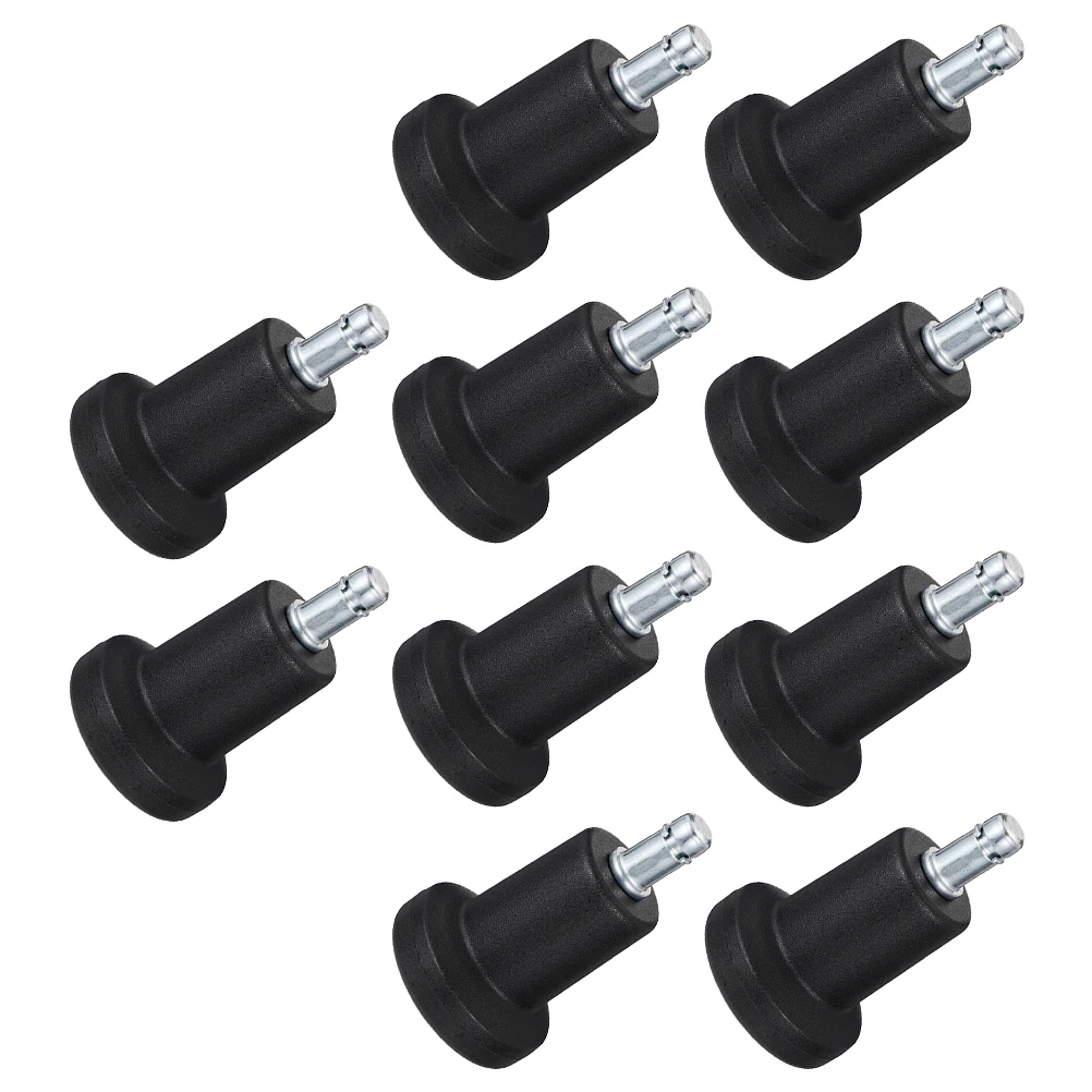 

10 Pcs Fixed Wheel Office Furniture Casters Desk Chair High Leg Replacement Bell Shaped Nylon Glides Carpet Floor Protection