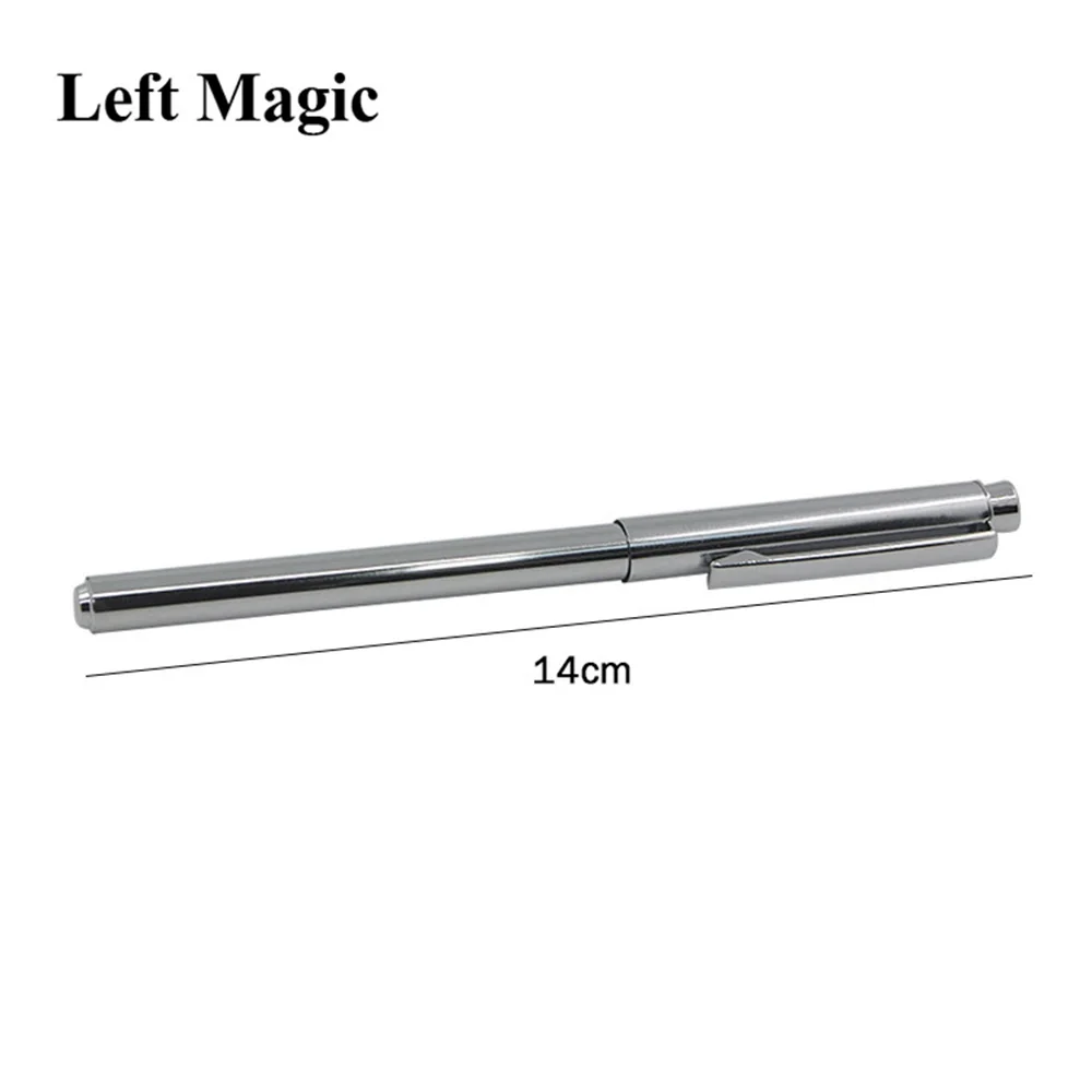 1 Piece Close up Magic Metal Pen Creative Penetration Through Paper Silver Color Bill Money Trick Tool Magic Pens  Illusion