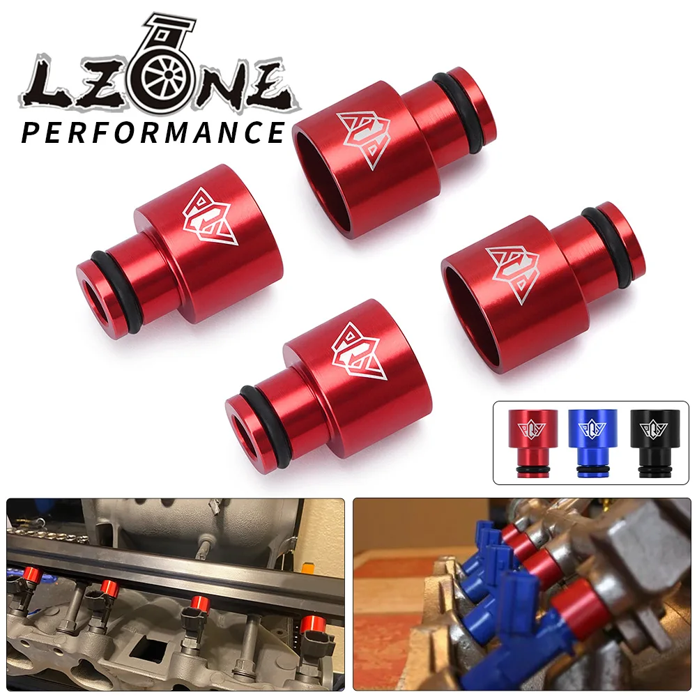 LZONE - 4pcs Racing PQY Fuel Injector Top Hats Adapters for RDX Injectors to B16 B18 D16Z D16Y WITH PQY STICKER JR-FIA01
