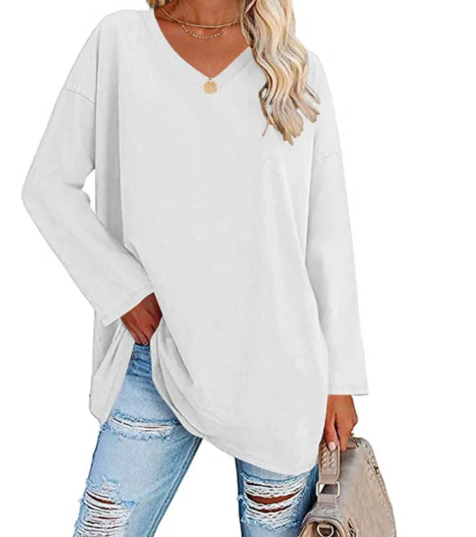 Frauen Langarm T-Shirt Frühling Herbst solide Slim Fit Freizeit hemden weibliche Pullover Basic T-Shirt y2k Kleidung Streetwear Crop Tops – Detail 11