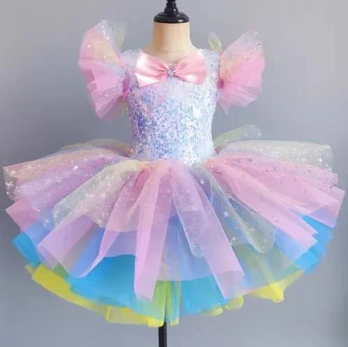 New children's ballet dress girl sequin princess dress performance set