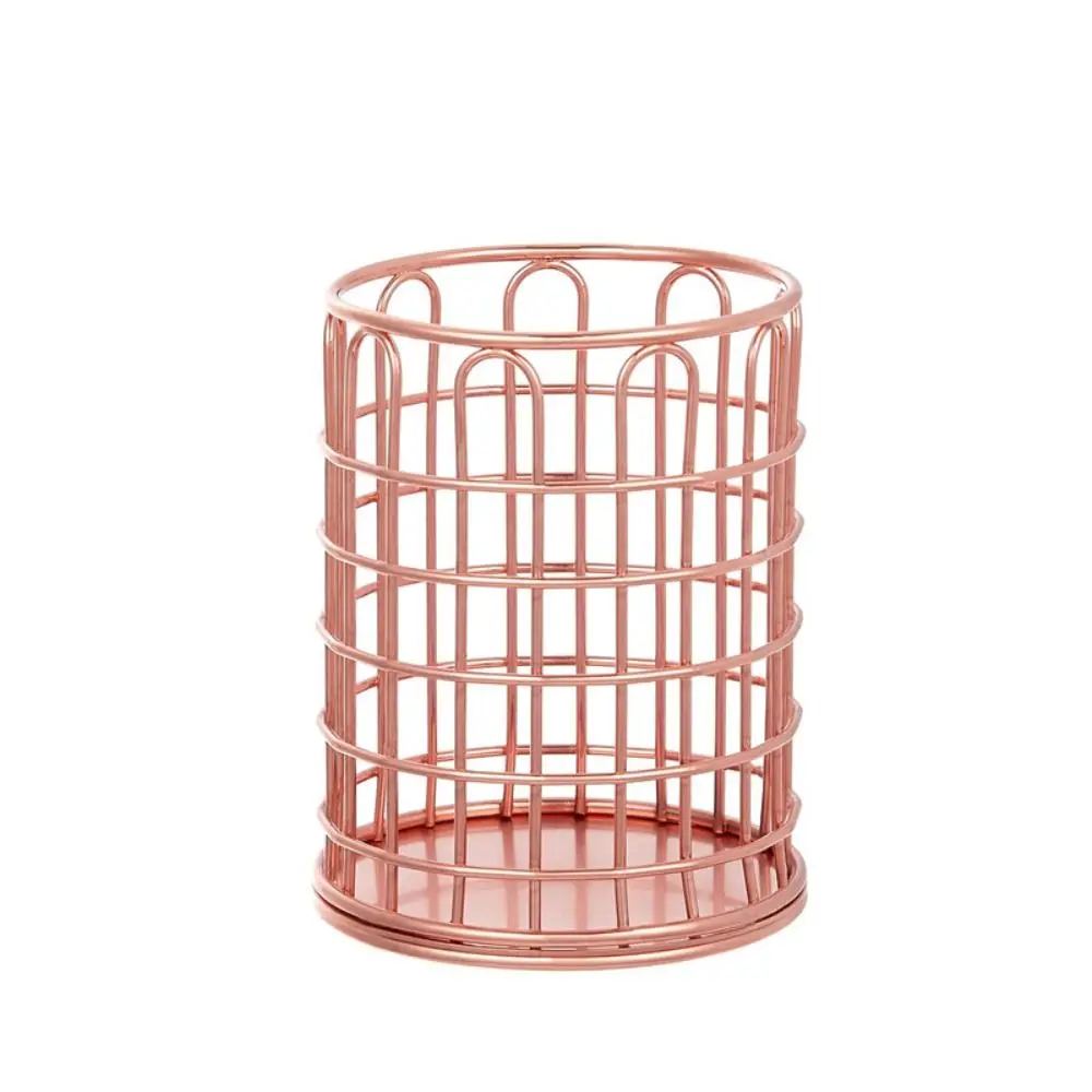 

New Metal Pen Holder Multipurpose Tabletop Decor Cosmetic Brush Storage Bucket Scandinavian Style Pen Container