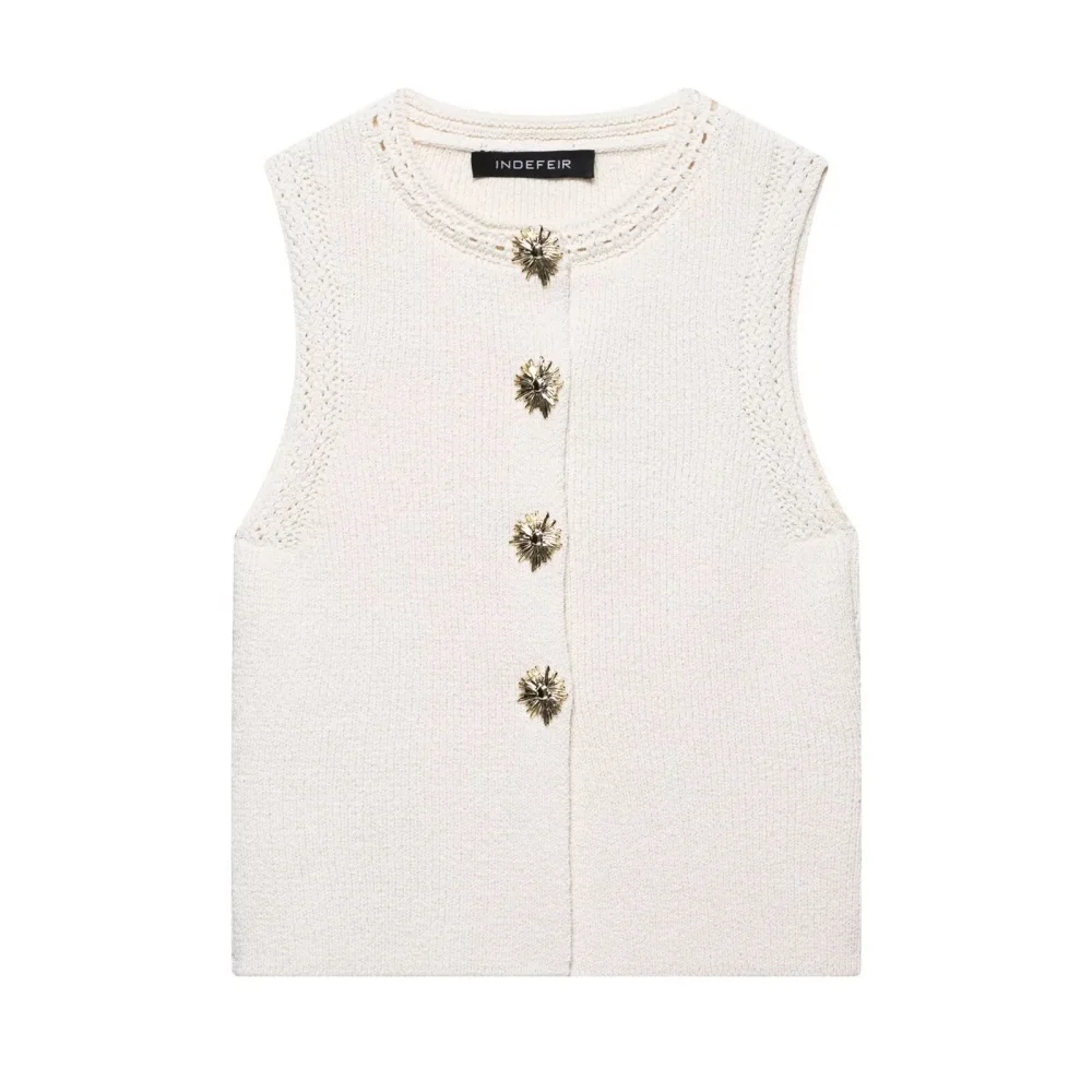 

UNIZERA женский свободный вязаный кардиган с воротником без рукавов, однорядные пуговицы, весенне-летний новый модный топ в стиле жилета