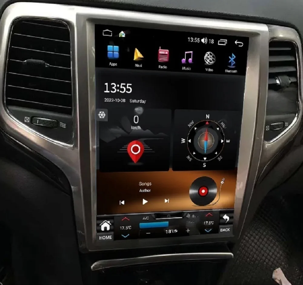 Autoradio Android 13 avec Navigation GPS et Écran Vertical de 10.4 Pouces, Limitation Stéréo, pour Jeep Grand Traff2013-2016