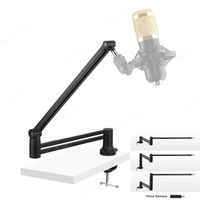 Adjustable Height Microphone Stand Low Level Desktop Microphone Arm Holder with Cable Management for AM8 K688 A8 A6V Mic Stand