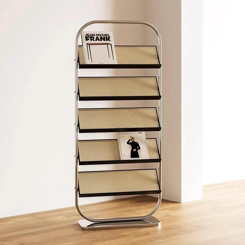 Medieval solid wood magazine multi-layer storage promotional materials display rack