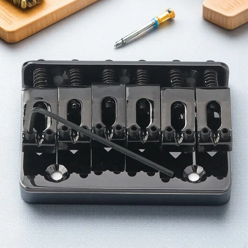 

65Mm 6 String Guitar Bridge with 5 Screws Adjustable Top Load DIY Tool for and Electric Guitar Bass Bridge