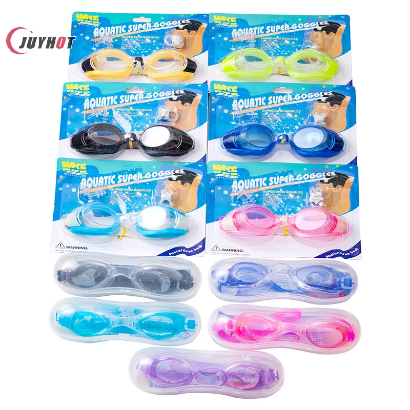 Gafas de natación transparentes para bucear, impermeables, para adultos y niños, con pinza para la nariz y tapones para los oídos con estanqueidad ajustable