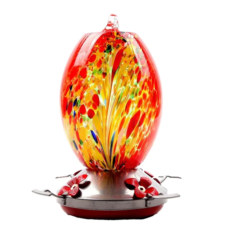 A84E-Hummingbird Feeder, Large Glass Bird Feeder For Outdoor Use With Ant Proof Hooks