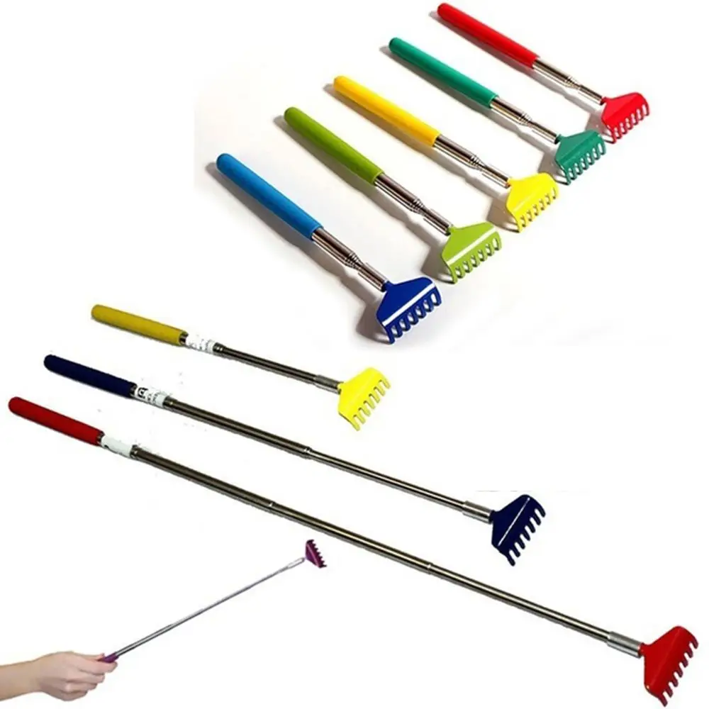 Hand Grip Five-tooth Relieve itching Stainless Steel Telescopic Back Scratcher Scratching Device Massage Tools Itch Scratching