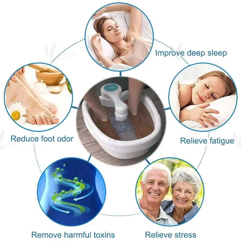 Detox Ionic Foot Spa Machine Foot Bath Detoxifier Health Therapy Cleanse Footspa Vibration Care Arrays Aqua Ion Detoxification