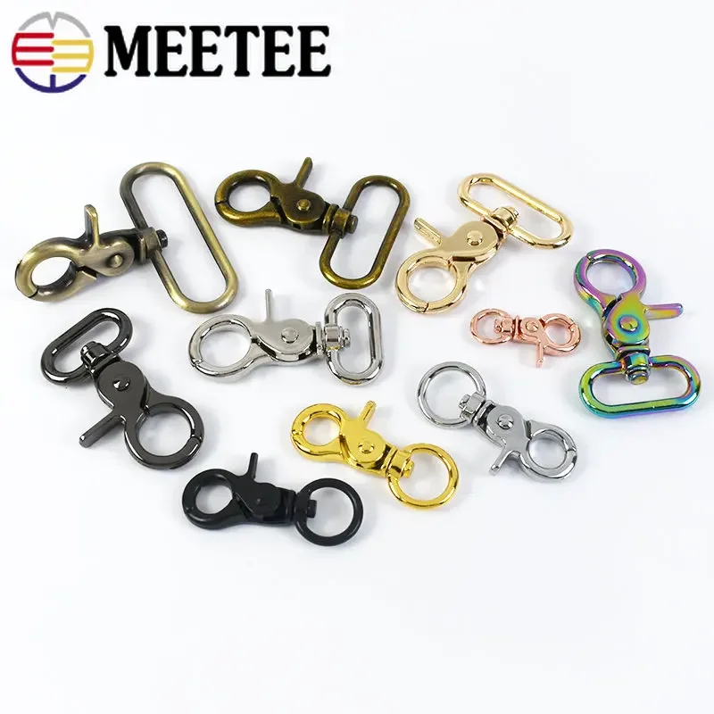 5Pcs 10-50mm Metal Buckles Strap Hanger Swivel Clasp Hooks Lobster Dog Collar Trigger Snap Webbing Key Rings Bag Accessories