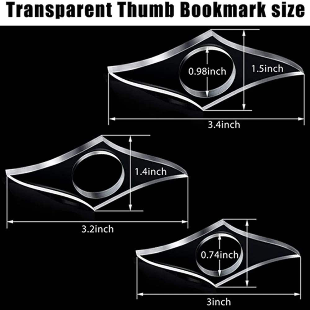 Acrylic Transparent Thumb Bookmark Rings One Hand Reading Thumb Book Holder Student Pages Guide Marker Sign Book Page Suport