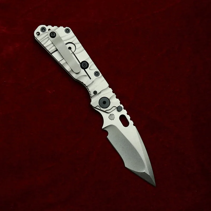 LEMIFSHE NEW titanium handle SNG carving D2 Tanto blade copper washer folding knife camping hunting outdoor EDC tool