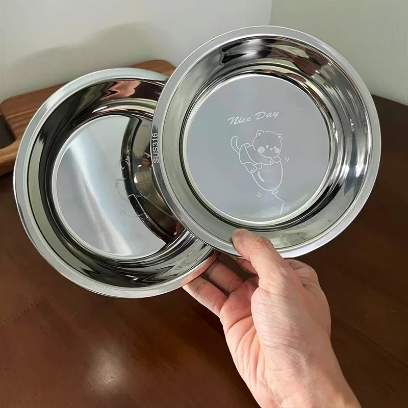 

Тарелка из нержавеющей стали 36 см, круглая, для детей, для пельменей, обеденная, десертная, для домашнего использования, для сервировки стола